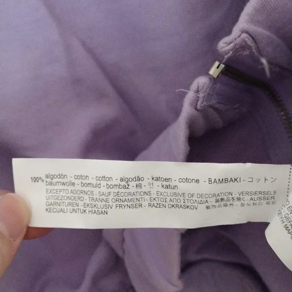 Zara lavender ruffle zip up long oversized hoodie size small - Picture 7 of 13
